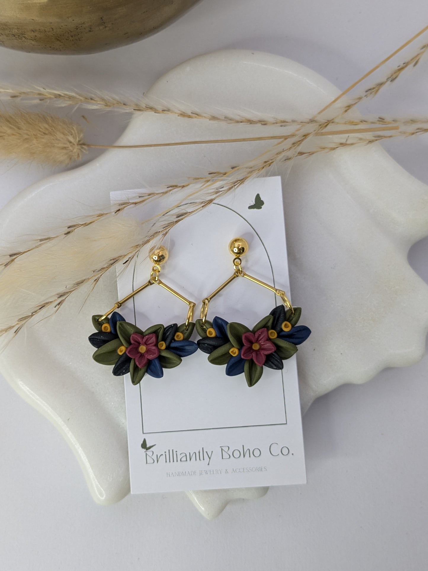 Floral Crescent Dangles