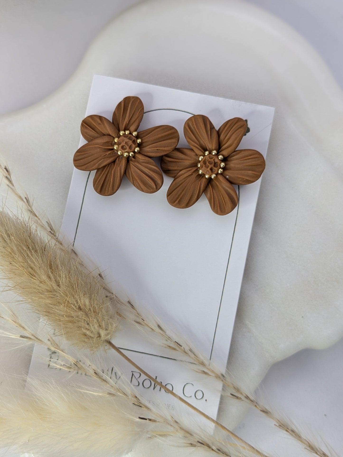 Chunky Floral Fall Studs