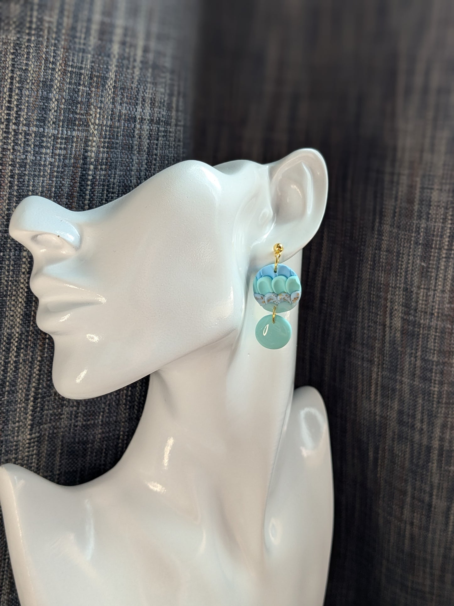 Blue Circle Scale Dangles