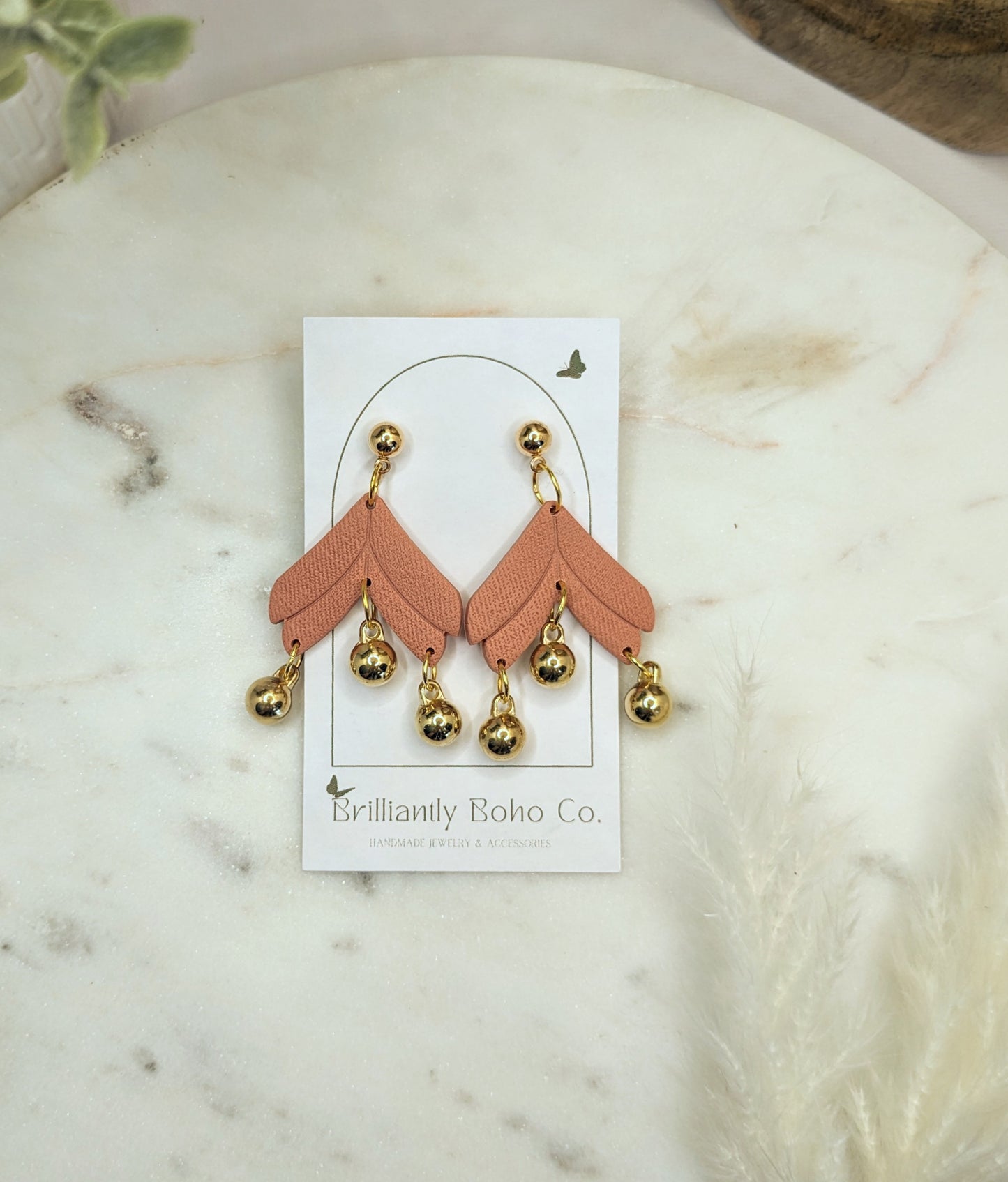 Brass and Linen Dangle