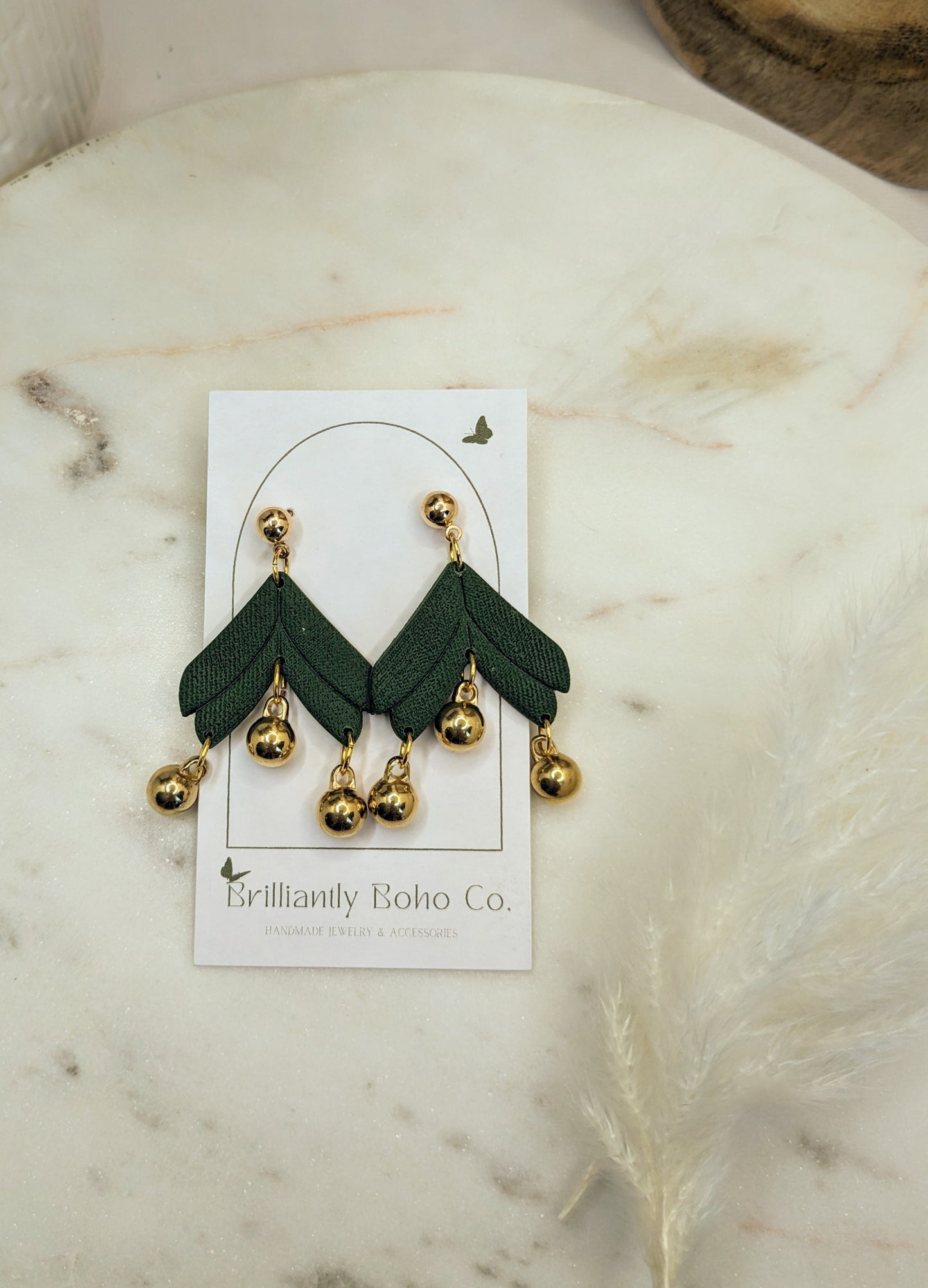 Brass and Linen Dangle