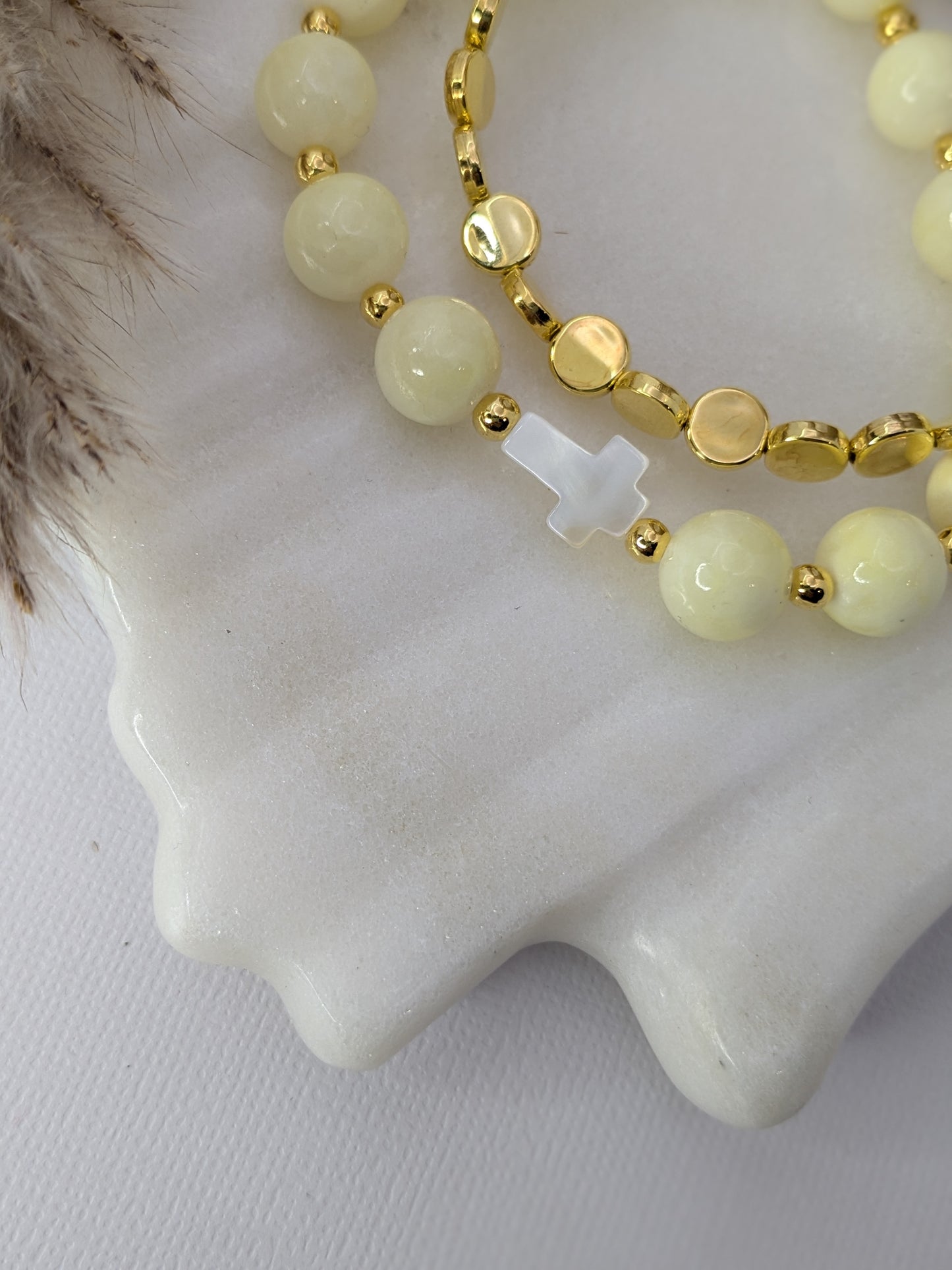 Natural Shell Cross Stretch Bracelet Sets