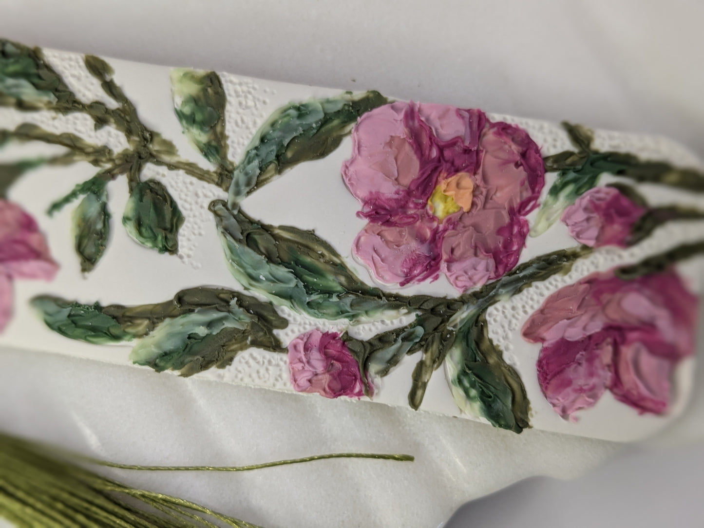 Hand Painted Wild Rose Bookmark