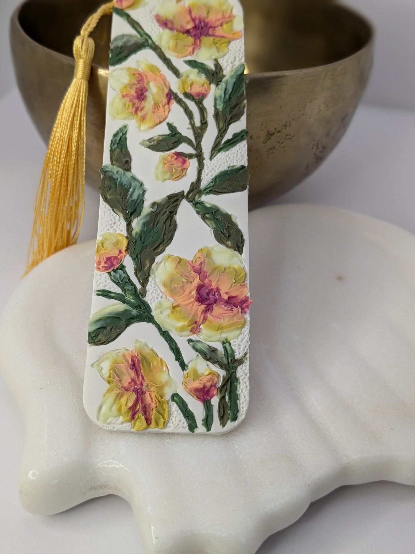 Hand Painted Wild Rose Bookmark