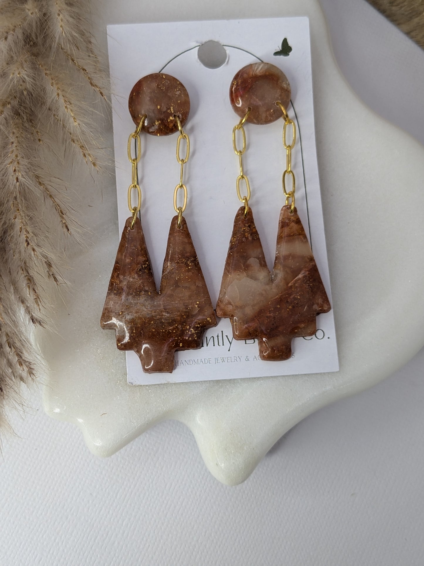 Latte Marble Dangles