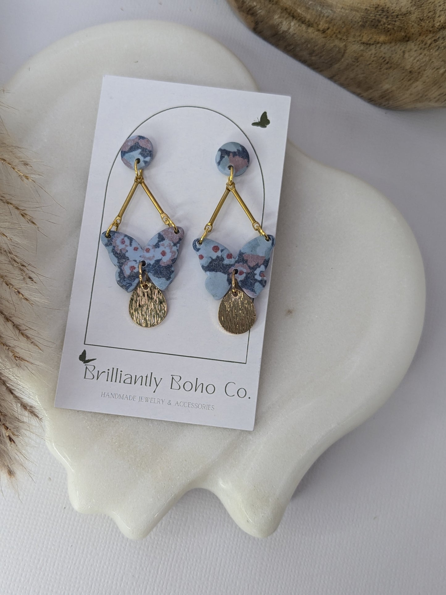 Sky Blue Floral Dangles