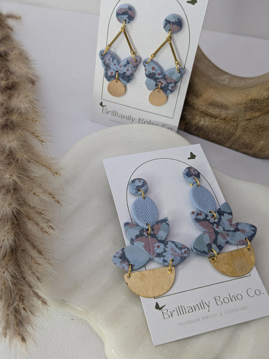 Sky Blue Floral Dangles