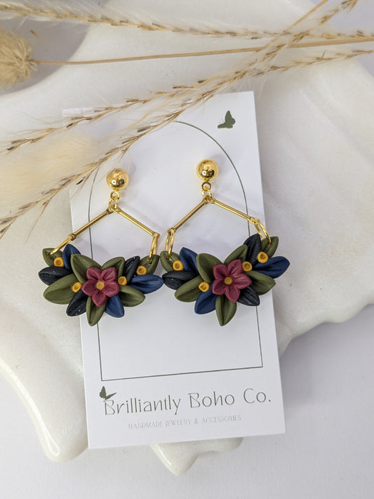 Floral Crescent Dangles