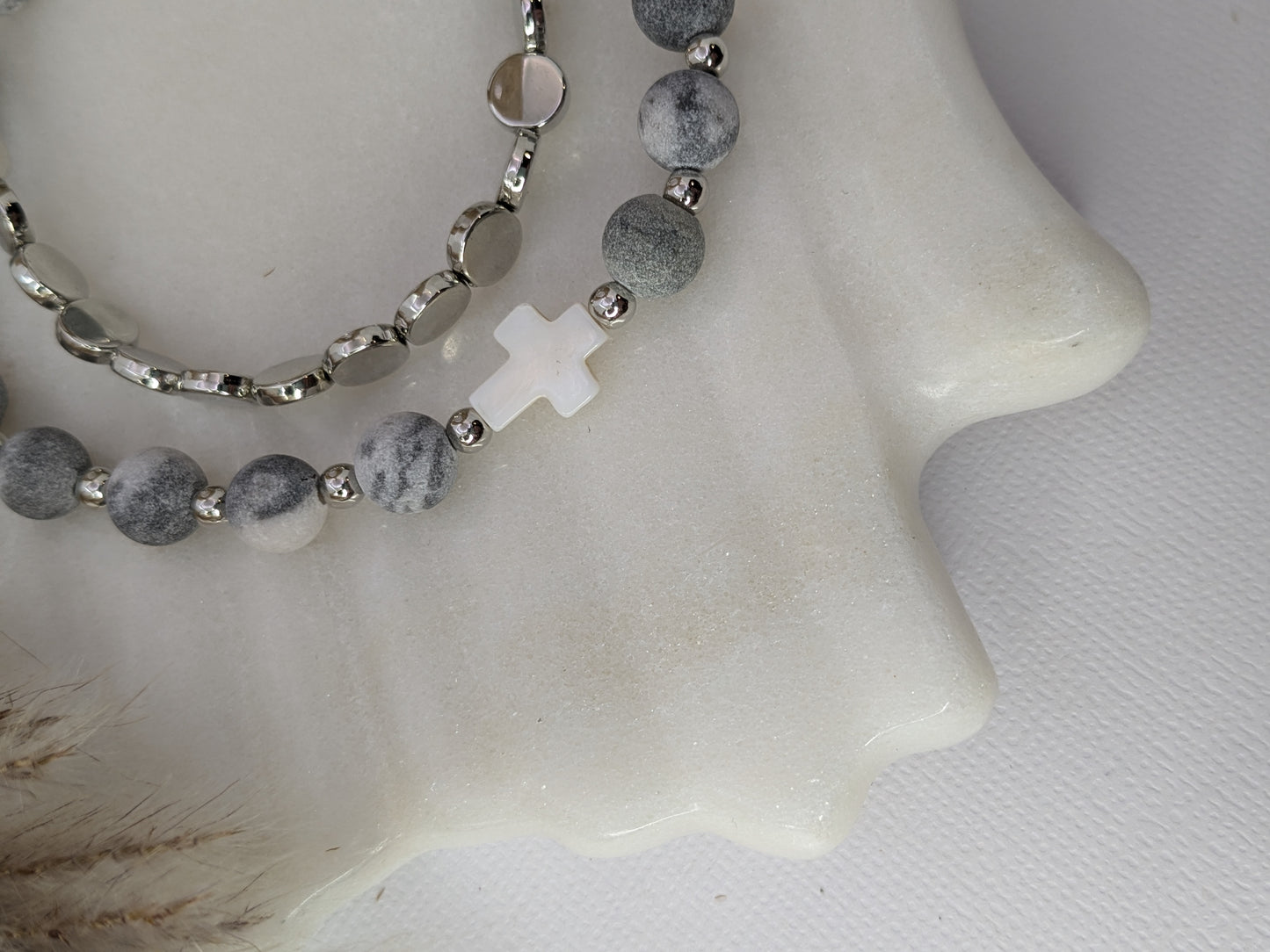 Natural Shell Cross Stretch Bracelet Sets