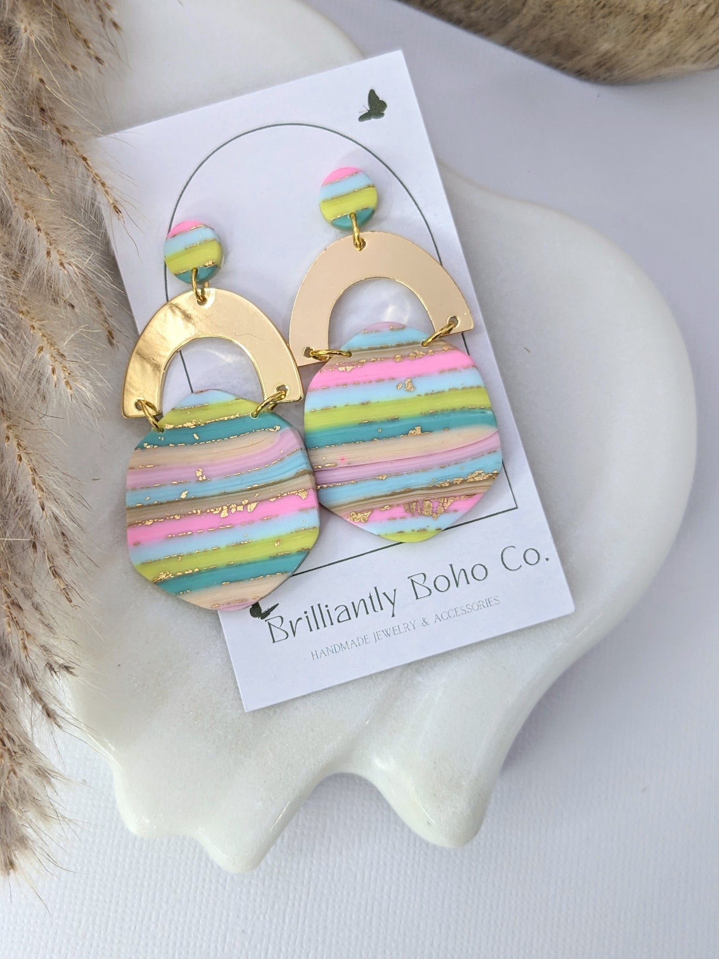 Pastel Stripes With Gold Arch