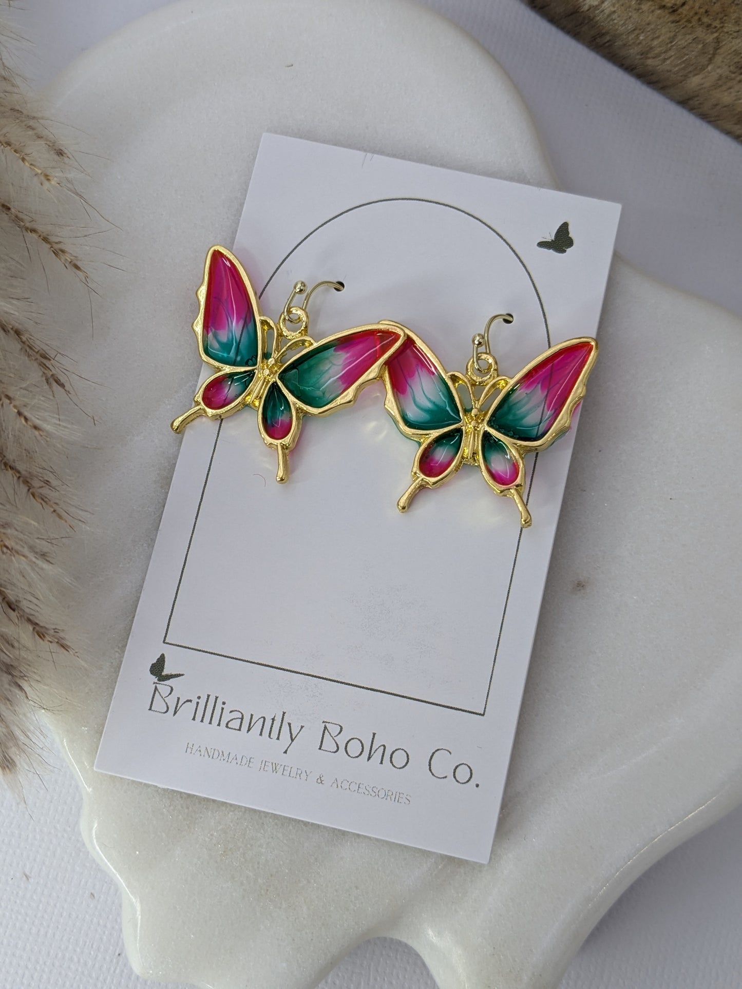 Butterfly Bezel Dangles