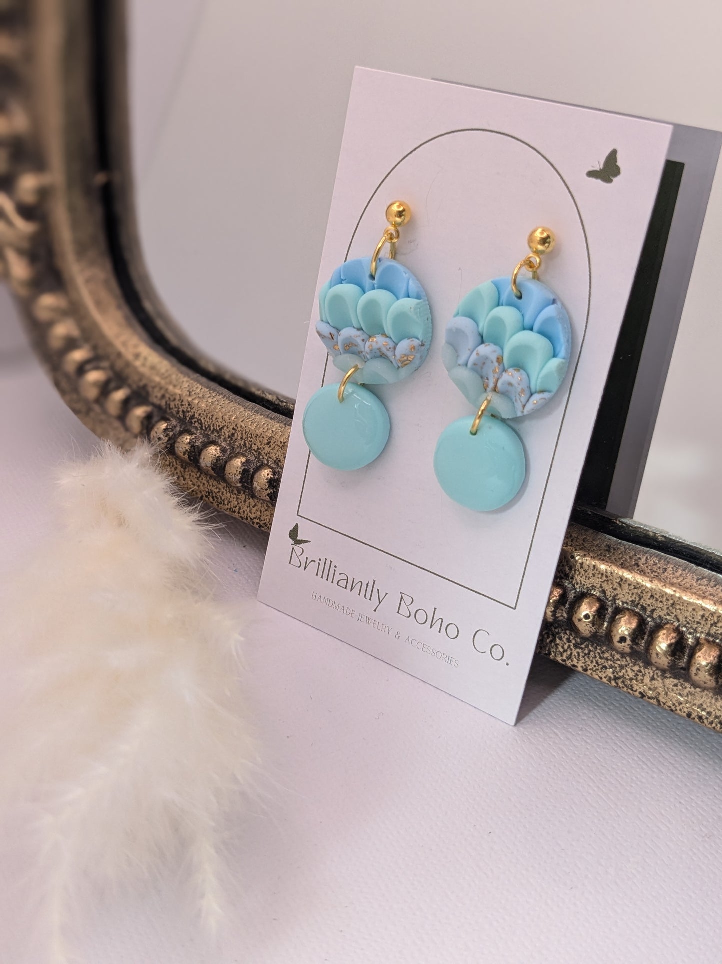 Blue Circle Scale Dangles